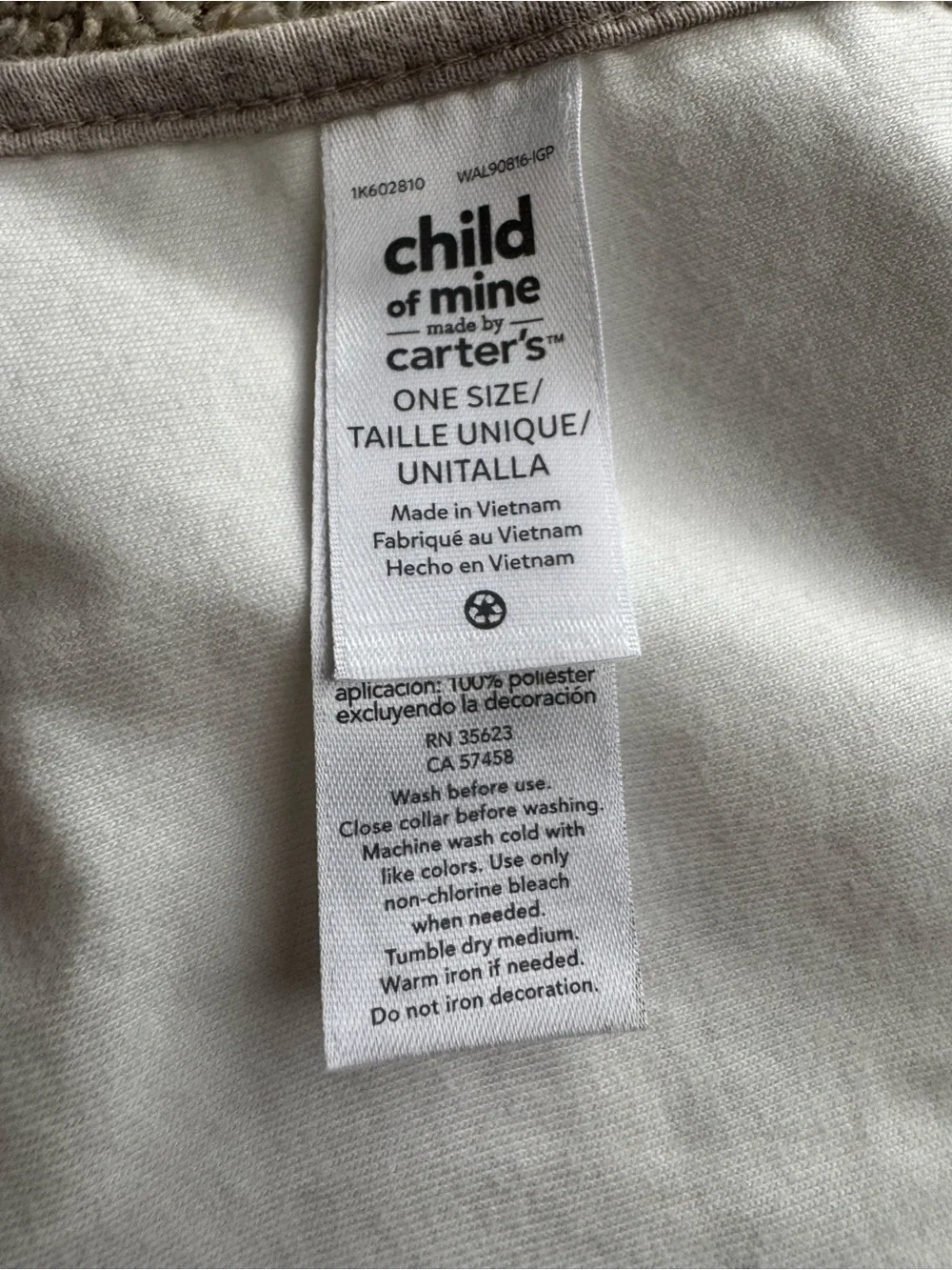 Carter’s Child of Mine Baby Bib Set Brown Neutral Puppy Daddy Mommy 3 Pack OS